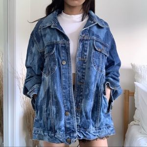 Vintage Lee Bleached Acid Wash Denim Jacket